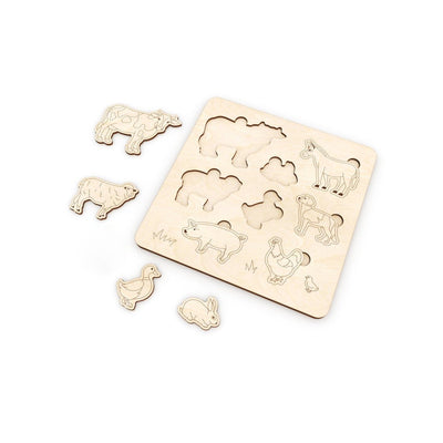 Whittlewud Montessori educational toys Animal model Shape, DIY Wooden Toy, Puzzle Assemble Your Own Animals for Toddlers and Kids