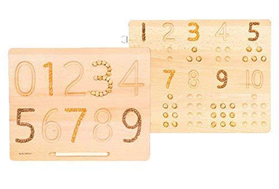 Whittlewud Number Tracing Board, Reversible Wooden Number and Counting Aid Board Montessori Toys for Toddlers, Preschool STEM Math Sensory Play