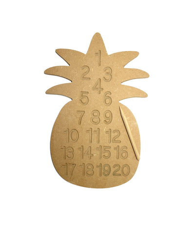 Whittlewud Pineapple Shape Numbers Tracing Board, Montessori Toy 1 to 20 Numbers Reading, Writing & Counting Toys for Kids