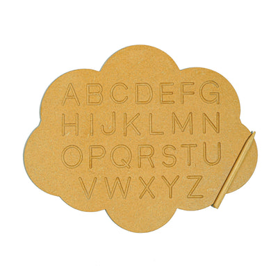 Whittlewud Wooden Cloud Shape ABC Learning & Tracing Alphabet Tracing Board Uppercase English Learning Toys for kids
