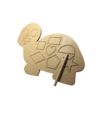 Whittlewud Wooden Turtle Shape Geometric object Learning and Drawing Tracing Boards for Fine Motor Skills