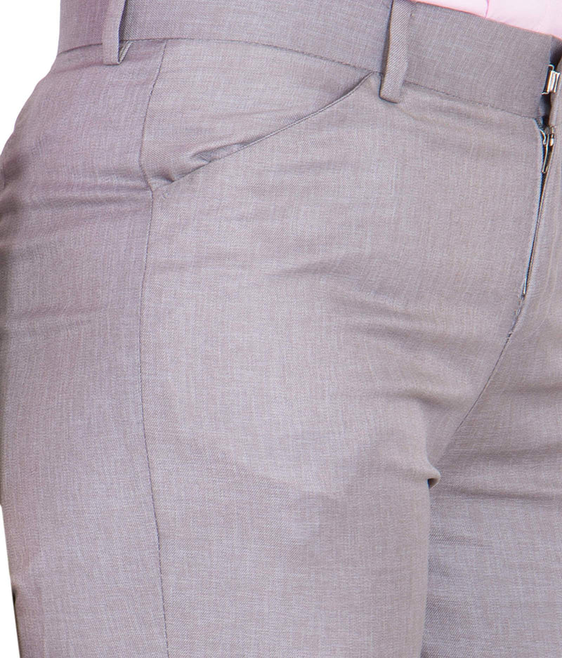 American-Elm American-Elm Cotton Slim Fit Stylish Grey Formal Trouser for Women Hapuka Formal Trouser-Women
