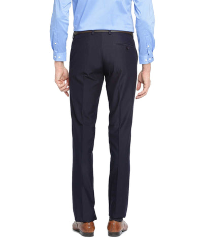 American-Elm American-Elm Men's Navy Blue Cotton Slim Fit Official Formal Trouser for Work and Event Hapuka Formal Trouser-Men