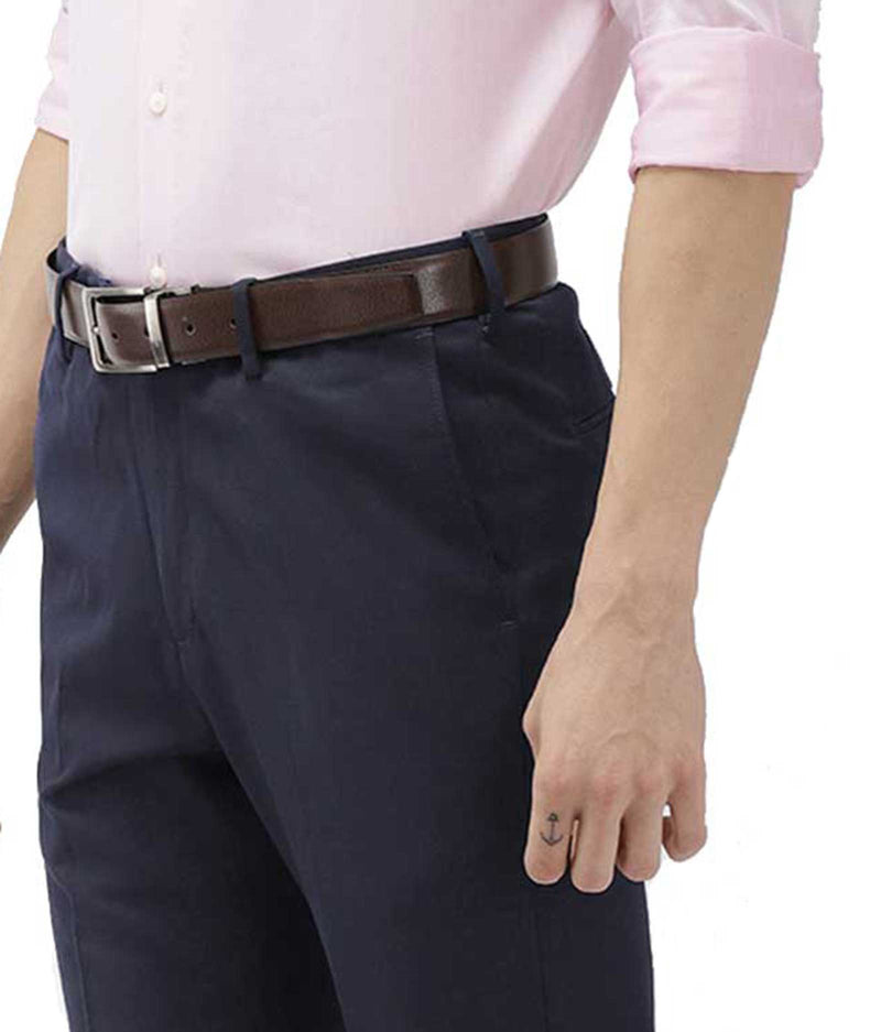 American-Elm American-Elm Mens Navy Blue Cotton Formal pant for men | Slim fit Mens Formal Trouser Hapuka Formal Trouser-Men