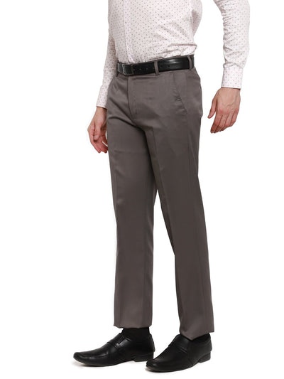 Cliths Cliths Men's Solid Light Grey Slim Fit Formal Trouser, Formal Pants for Men Office Wear Hapuka Formal Trouser-Men