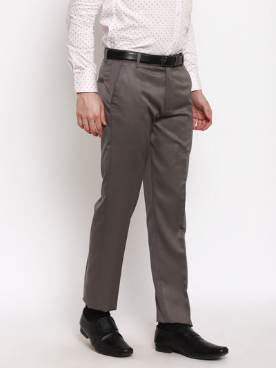 Cliths Cliths Men's Solid Light Grey Slim Fit Formal Trouser, Formal Pants for Men Office Wear Hapuka Formal Trouser-Men
