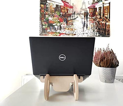 Whittlewud Set of 1 Wood laptop stand, Premium laptop riser ( 9.84In x 13In x 5.9In ) Wood laptop riser, Premium laptop stand,Wood laptop support.