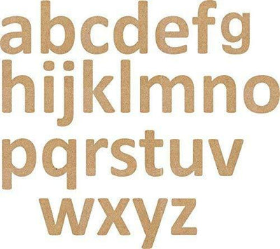 AmericanElm Plain Laser Cut Wooden English Small letters a to z Alphabet, English Lower case MDF Letters.