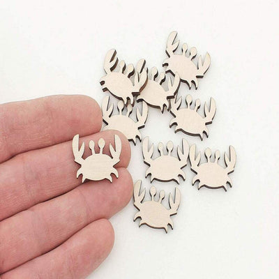 AmericanElm Pack of 10 Pcs Wooden Crab Fish Cutouts Art and Craft Projects