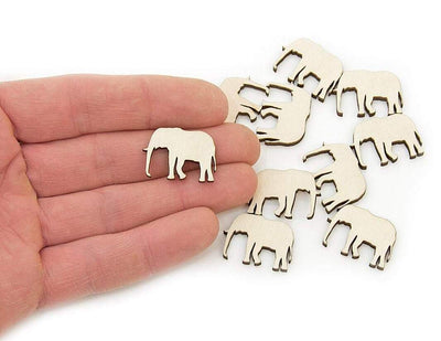 AmericanElm Pack of 10 Pcs Wooden Elephant Cutouts Art and Craft Projects