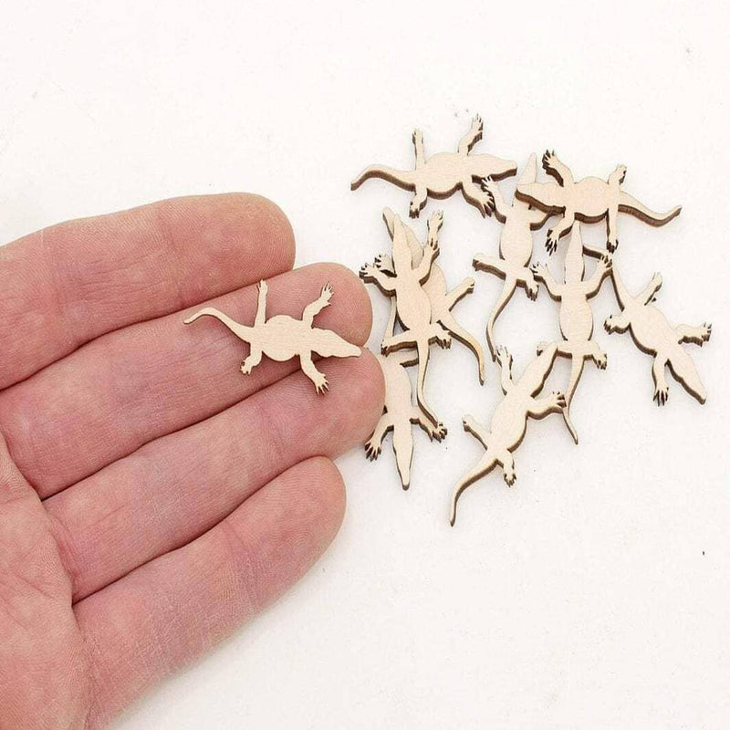 AmericanElm Pack of 10 Pcs Wooden Lizard Cutouts Art and Craft Projects