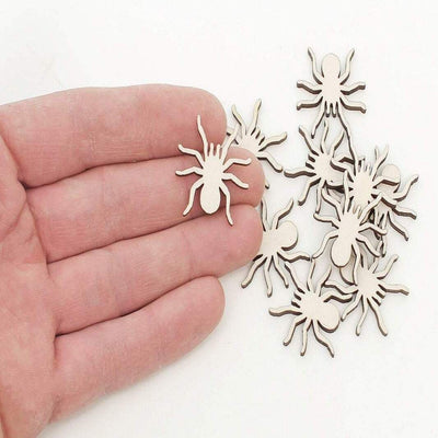 AmericanElm Pack of 10 Pcs Wooden Spider Cutouts Art and Craft Projects