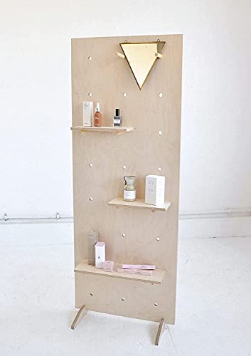 Whittlewud Free Standing Display Birch Plywood (Hight 90 Cm x Width 50 cm) Pegboard / Shelving / Display Unit, Functional and beautiful pegboard