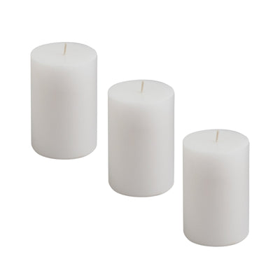 American-Elm American-Elm 3 pcs Unscented 2x3 Inch White Round Pillar Candle, Hand Poured Premium Wax Candles for Home Decor Hapuka Round Pillar Candles