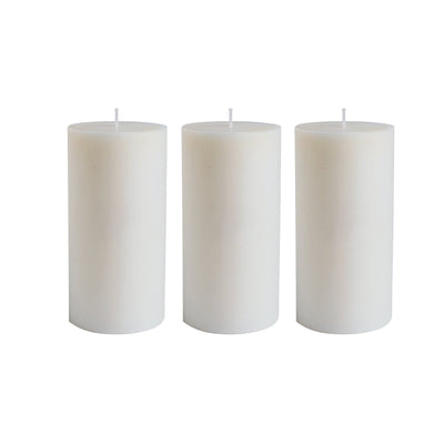 American-Elm American-Elm 3 pcs Unscented 2x4 Inch White Round Pillar Candle, Hand Poured Premium Wax Candles for Home Decor Hapuka Round Pillar Candles