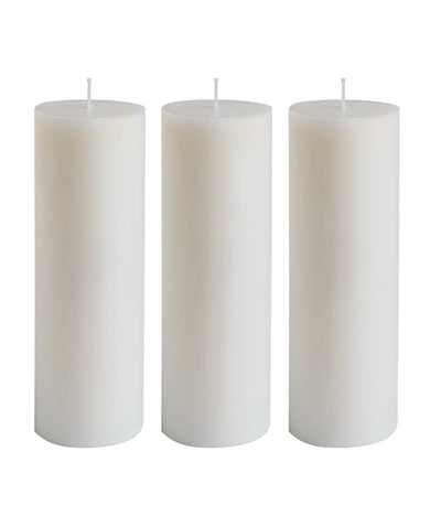 American-Elm American-Elm 3 pcs Unscented 2x6 Inch White Round Pillar Candle, Hand Poured Premium Wax Candles for Home Decor Hapuka Round Pillar Candles