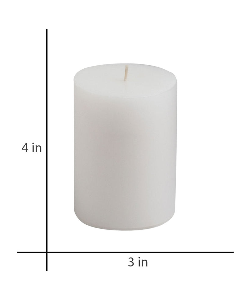 American-Elm American-Elm 3 pcs Unscented 3x4 Inch White Round Pillar Candle, Premium Wax Candles for Home Decor Hapuka Round Pillar Candles
