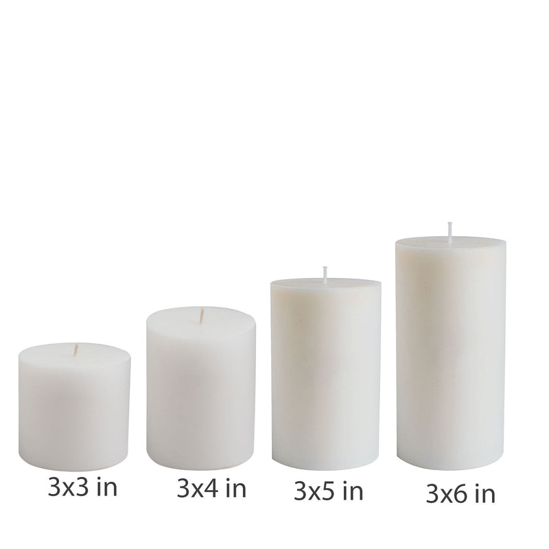 American-Elm American-Elm 3 pcs Unscented 3x5 Inch White Round Pillar Candle, Premium Wax Candles for Home Decor Hapuka Round Pillar Candles
