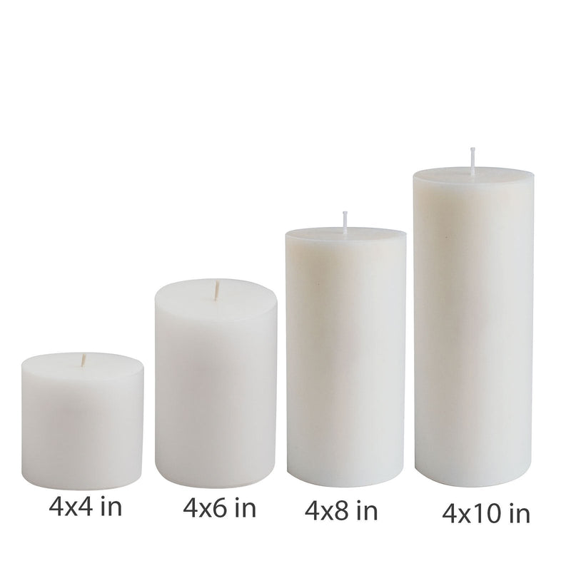 American-Elm American-Elm Pack of 3 Unscented 4x10 Inch White Round Pillar Candle, Hand Poured Premium Wax Candles for Home Decor Hapuka Round Pillar Candles