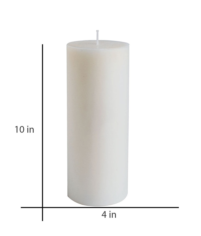 American-Elm American-Elm Pack of 3 Unscented 4x10 Inch White Round Pillar Candle, Hand Poured Premium Wax Candles for Home Decor Hapuka Round Pillar Candles