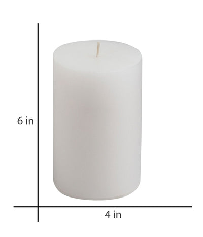 American-Elm American-Elm Pack of 3 Unscented 4x6 Inch White Round Pillar Candle, Hand Poured Premium Wax Candles for Home Decor Hapuka Round Pillar Candles
