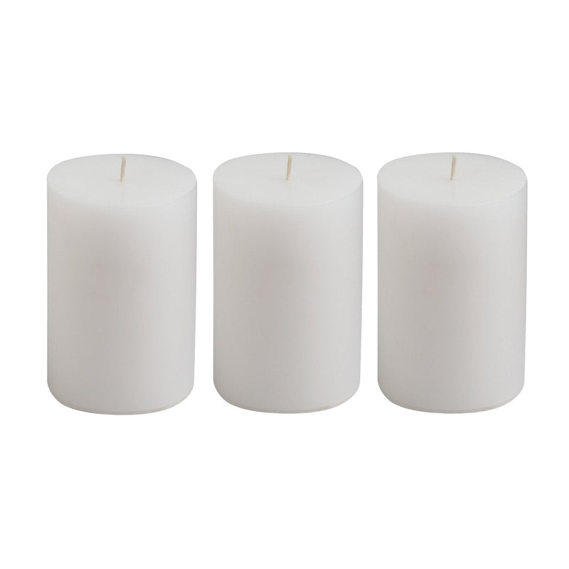 American-Elm American-Elm Pack of 3 Unscented 4x6 Inch White Round Pillar Candle, Hand Poured Premium Wax Candles for Home Decor Hapuka Round Pillar Candles
