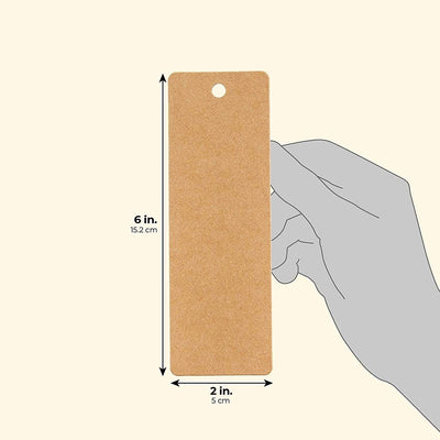 Cliths Wooden Blank Bookmarks DIY Wooden Craft Bookmark Unfinished Wood Hanging Tags, Rectangle Shape Blank Bookmarks with Holes-Pack Of 100