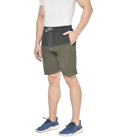 American-Elm AmericanElm Men's Black Stretchable Regular Fit Stylish Shorts for Gym with Quick Dry Fabric Hapuka Shorts-Men
