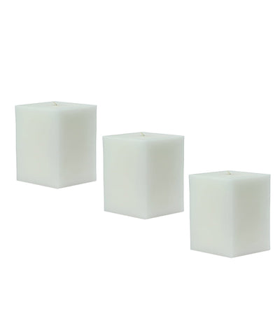 American-Elm American-Elm 3 pcs Unscented 2x2x2 Inch White Square Pillar Candle, Hand Poured Premium Wax Candles for Home Decor Hapuka Square Pillar Candles