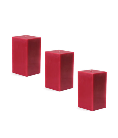 American-Elm American-Elm 3 pcs Unscented 3x3x4 Inch Red Square Pillar Candle, Premium Wax Candles for Home Decor Hapuka Square Pillar Candles