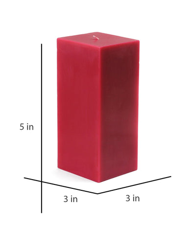 American-Elm American-Elm 3 pcs Unscented 3x3x5 Inch Red Square Pillar Candle, Premium Wax Candles for Home Decor Hapuka Square Pillar Candles