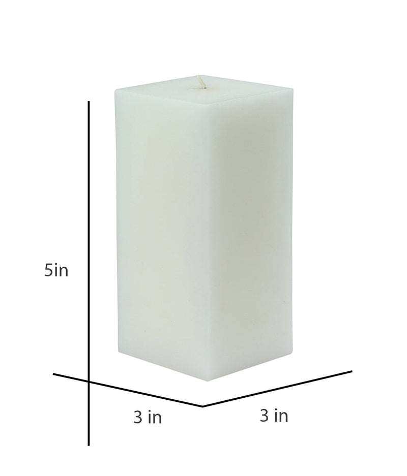 American-Elm American-Elm 3 pcs Unscented 3x3x5 Inch White Square Pillar Candle, Premium Wax Candles for Home Decor Hapuka Square Pillar Candles