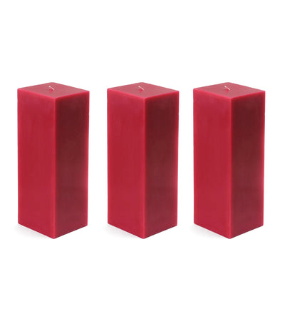 American-Elm American-Elm 3 pcs Unscented 3x3x6 Inch Red Square Pillar Candle, Premium Wax Candles for Home Decor Hapuka Square Pillar Candles