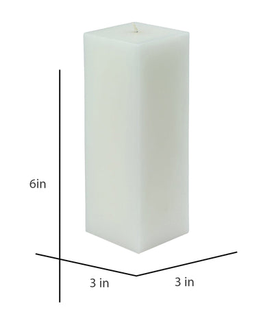 American-Elm American-Elm 3 pcs Unscented 3x3x6 Inch White Square Pillar Candle, Premium Wax Candles for Home Decor Hapuka Square Pillar Candles
