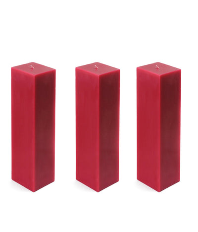 American-Elm American-Elm 3 pcs Unscented 3x3x8 Inch Red Square Pillar Candle, Premium Wax Candles for Home Decor Hapuka Square Pillar Candles