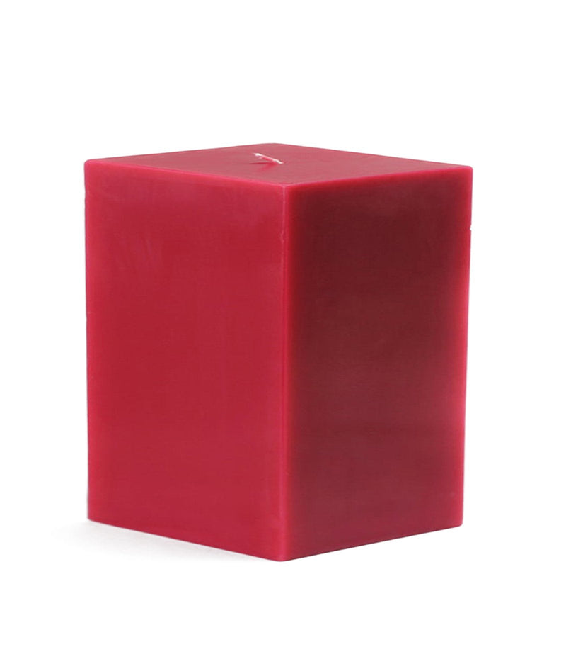 American-Elm Pack of 3 Unscented 4x4x4 Inch Red Square Pillar Candle, Hand Poured Premium Wax Candles for Home Decor