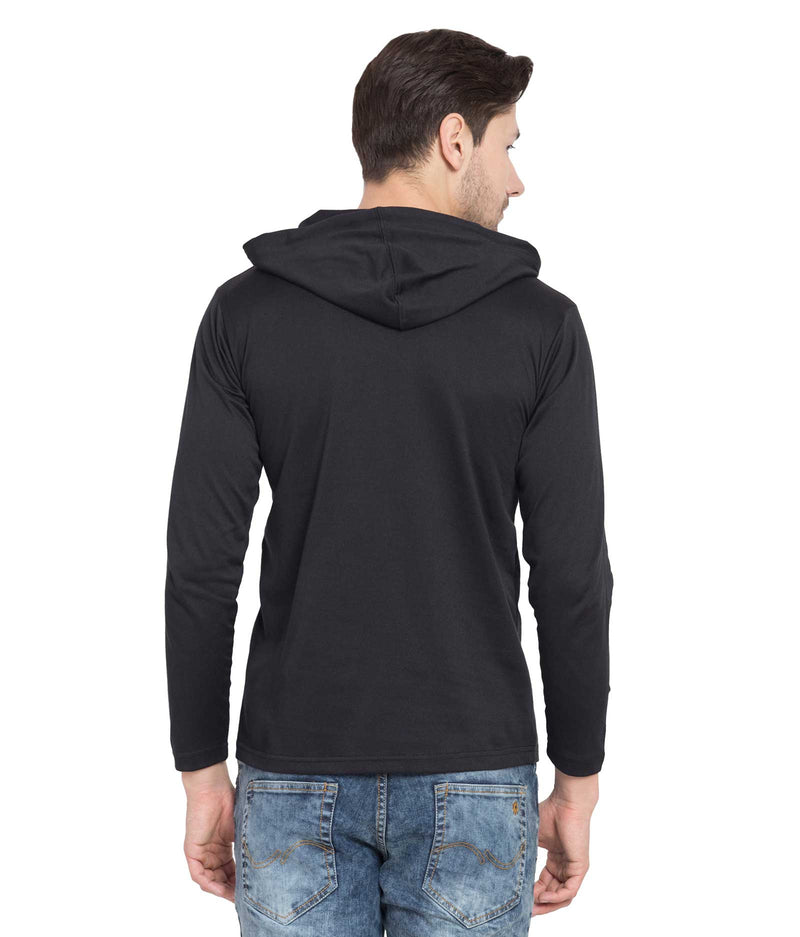American-Elm Black Hoodies for Mens Stylish Full Sleeves Hood Tshirt for Men