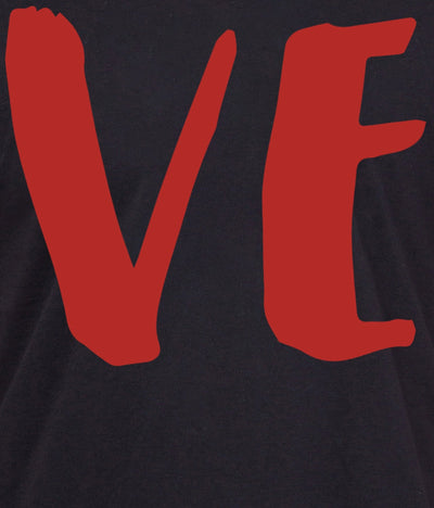 American-Elm Couple Black Love Printed Half Sleeves T-Shirt