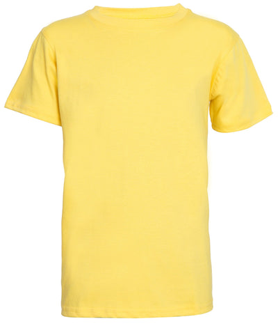 American-Elm American-Elm  Half Sleeve Yellow Solid Cotton T-Shirt for boys Hapuka T Shirt-Boys