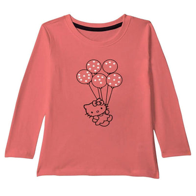 American-Elm Round Neck Multi-Coloured Full Sleeves Dolls and Ballons Printed T-shirt for Girls | Kids All Age Printed T-Shirt for Girls