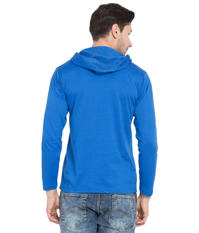 American-Elm Royal Blue Hoodies for Mens Stylish Full Sleeves Tshirt Hoody