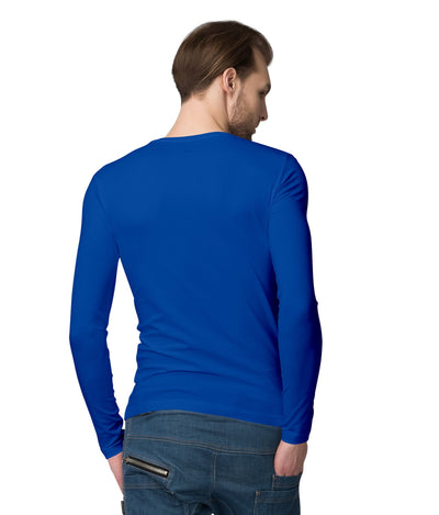 American-Elm American-Elm Royal Blue Round Neck Full Sleeves Cotton Printed Tshirts for Men / Angry Eyes Tshirt Hapuka T Shirt-Men