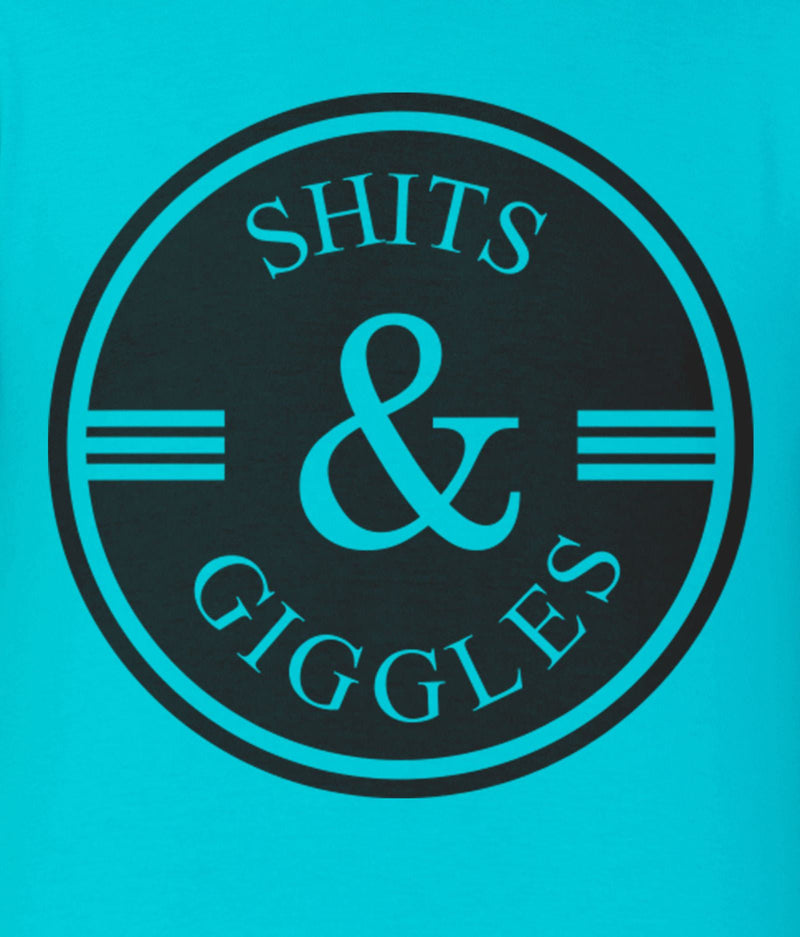 American-Elm Turquoise Cotton Black Clour Shits & Giggles Printed Half Sleeve T-Shirt For Men