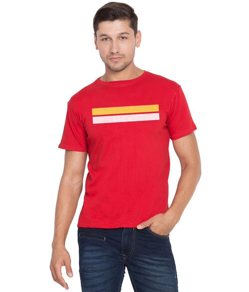 Cliths Cliths Cotton Printed Tshirt For Mens/Red Tshirt For Mens Casual Hapuka T Shirt-Men