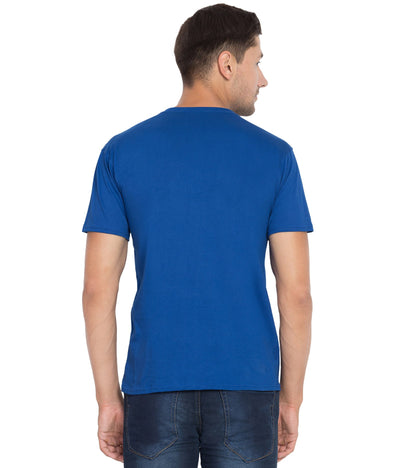Cliths Cliths Men's Royal Blue Stylish Printed Cotton Casual T-shirt for Daily wear Hapuka T Shirt-Men