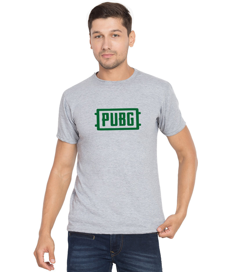 Cliths Cliths Printed Pubg Tshirts For Men/ Light Grey And Green Slim Fit Tshirt For Mens Hapuka T Shirt-Men