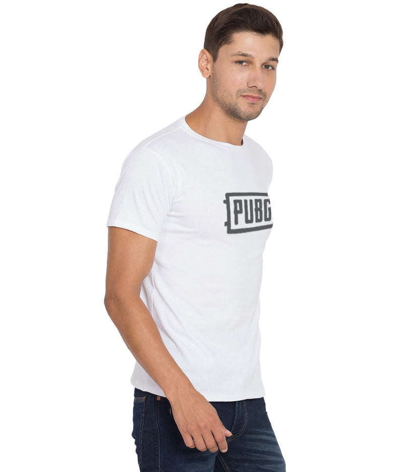 Cliths Cliths Printed Pubg Tshirts For Men/White And Grey Graphic Tshirts For Men Cotton Hapuka T Shirt-Men