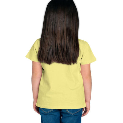 Haoser Girls Black Printesd Yellow Cotton Regular Fit T-Shirt