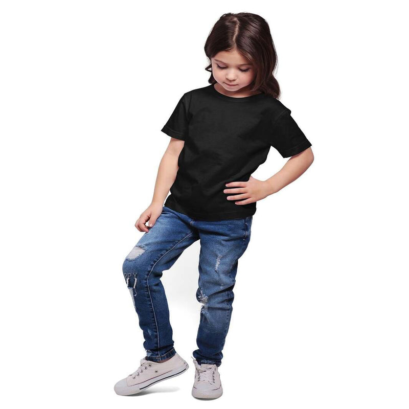 Haoser Girls/ Boys Combo Pack Dark Grey and Black Cotton Solid Stylish Half Sleeve T-Shirt