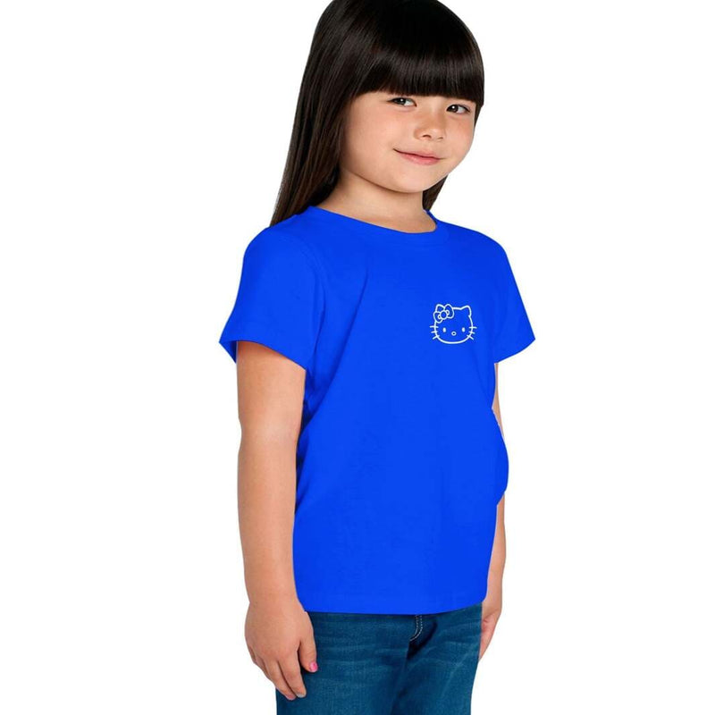 Haoser Girls Royal Blue Cotton Printed Regular T-Shirt